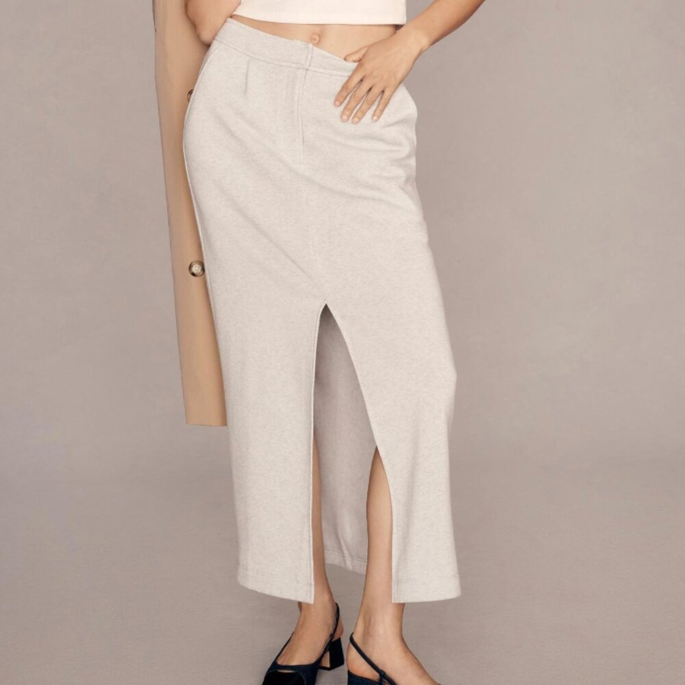 Anthropologie Sunday in Brooklyn NWT $138 Sweater Maxi Skirt Gray Flattering